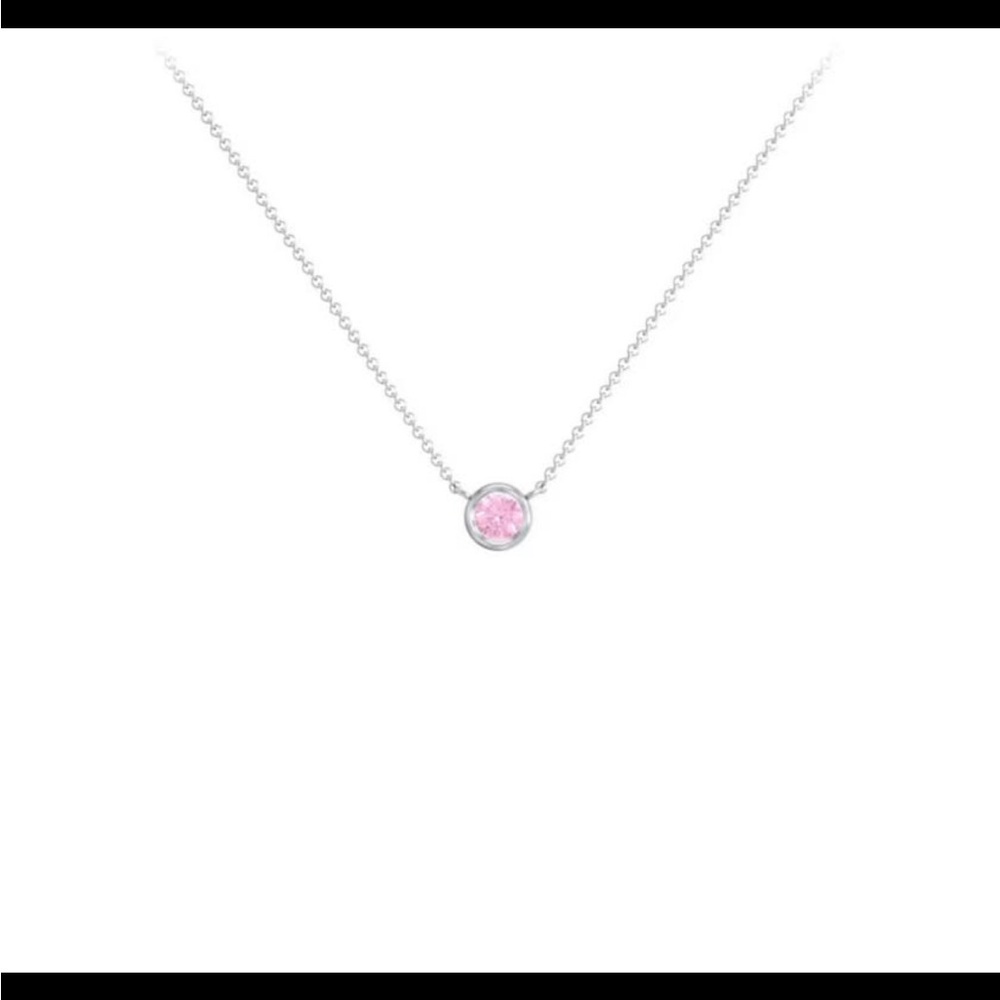 PEOPLES PINK SILVER STONE NECKLACE